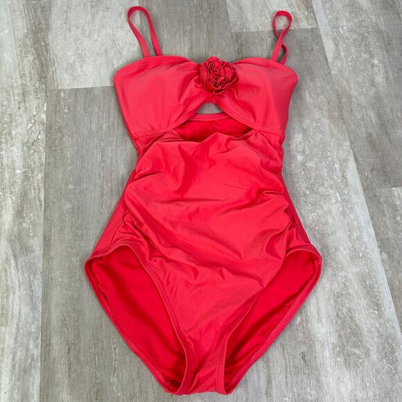 Kate Spade New York Pink Sands Beach Peep Hole One-Piece Swimsuit Size Medium - Picture 3 of 6